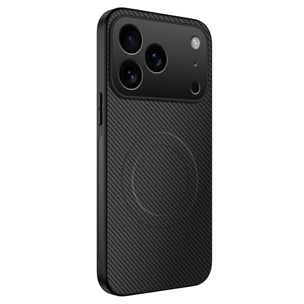 magnetic leather carbon fiber case